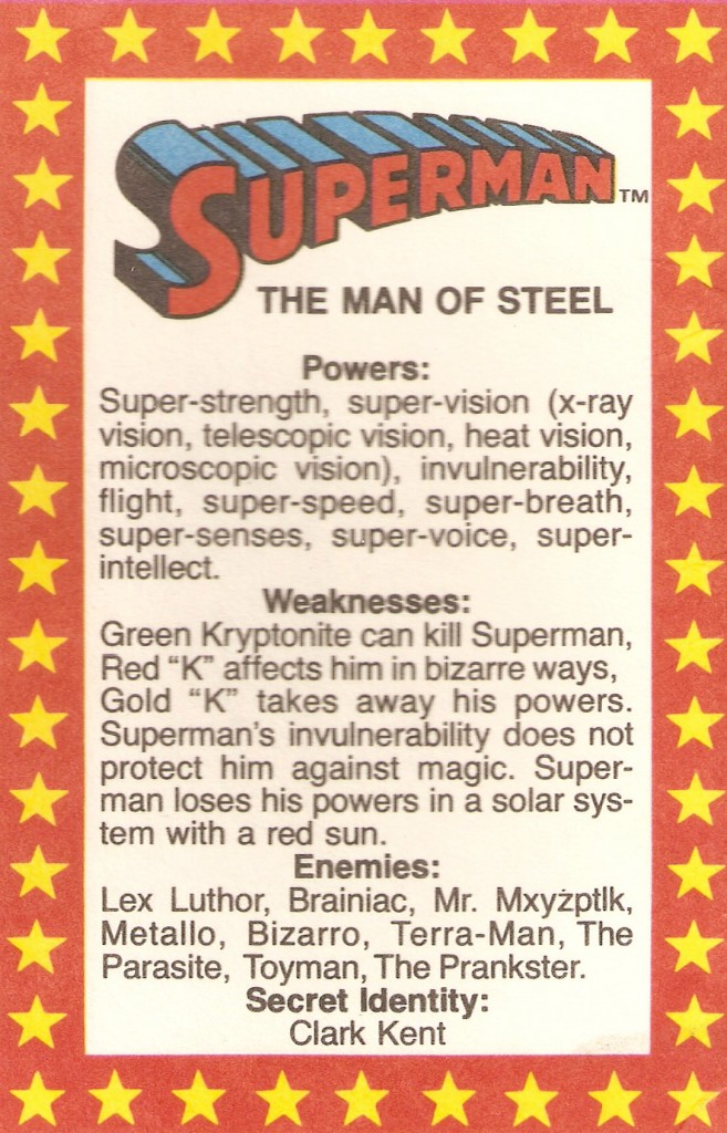 Super Powers- Superman Card B