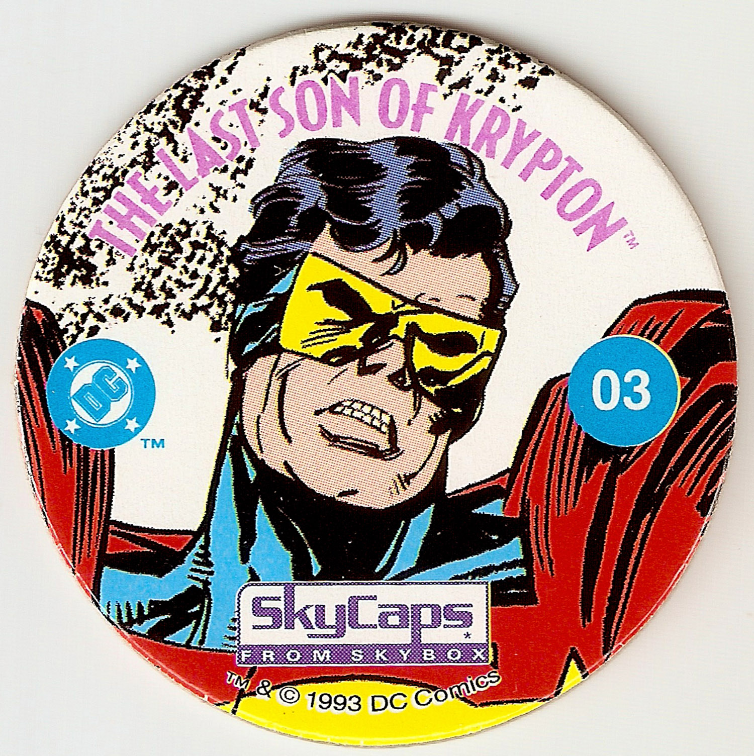 POGS 1993 Full Set SUPERMAN DC COMICS SKYCAPS from SKYBOX MINT POG SHOP 