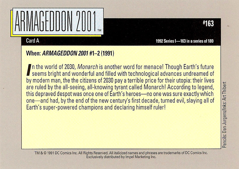Cosmic Cards Armageddon 2001 B