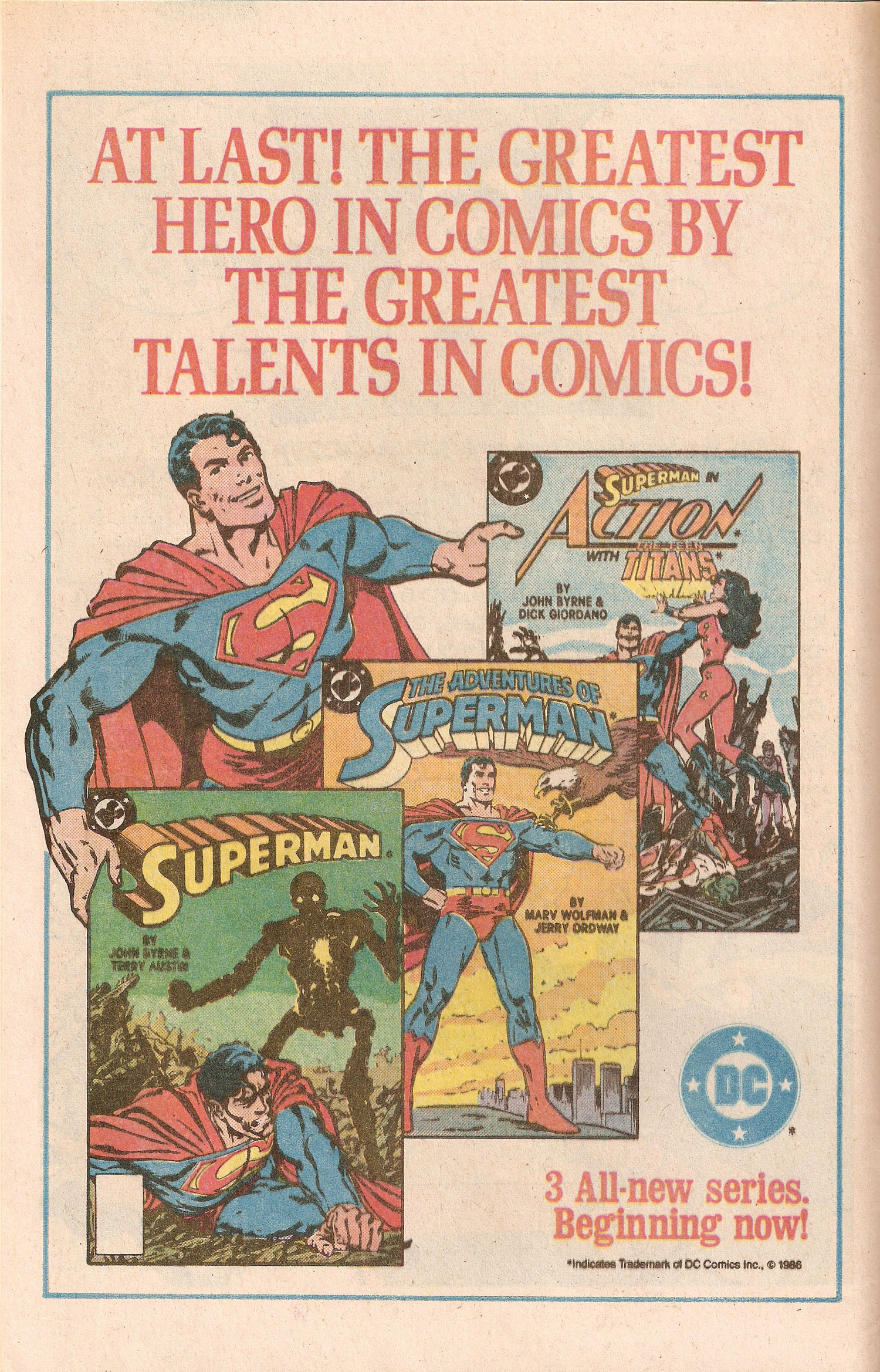 Ad- January 1987 Superman